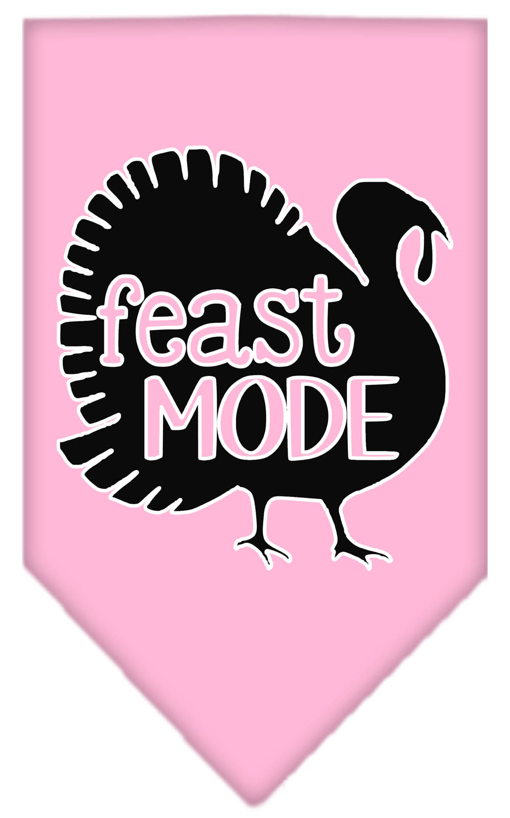 Feast Mode Screen Print Bandana Light Pink Large